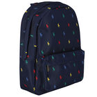 Boys Navy Logo Backpack, 1, hi-res