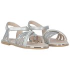 Girls Silver Rhinestone Sandals, 1, hi-res