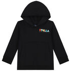 Black Logo Hooded Top, 1, hi-res