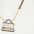 Younger Girls Ivory Faux Fur Bag Logo Dress, 2, hi-res