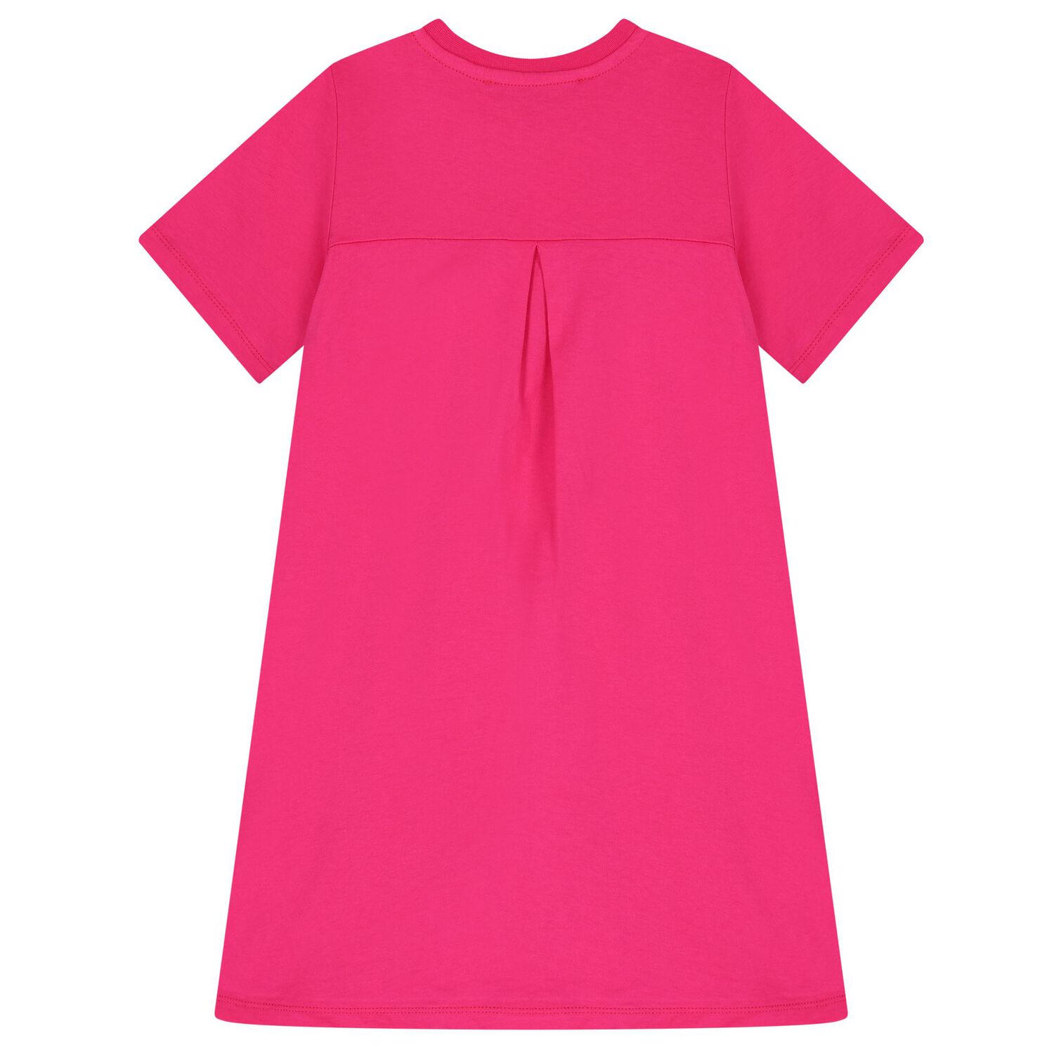 Girls Pink Flower Appliques T-Shirt Dress, 1, hi-res