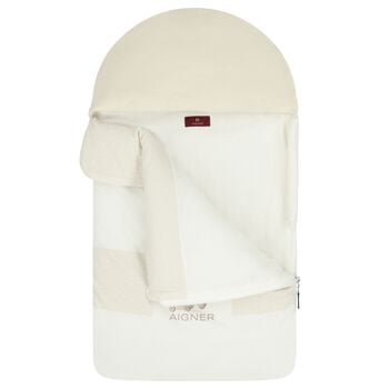 Ivory & Beige Teddy Bear Logo Baby Nest