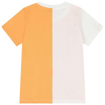 Boys White & Orange Disney Mickey Mouse T-Shirt