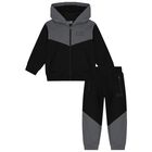 Boys Black & Grey Logo Tracksuit, 1, hi-res