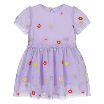 Younger Girls Purple Flower Dress