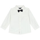 Younger Boys White Shirt & Bow Tie, 1, hi-res