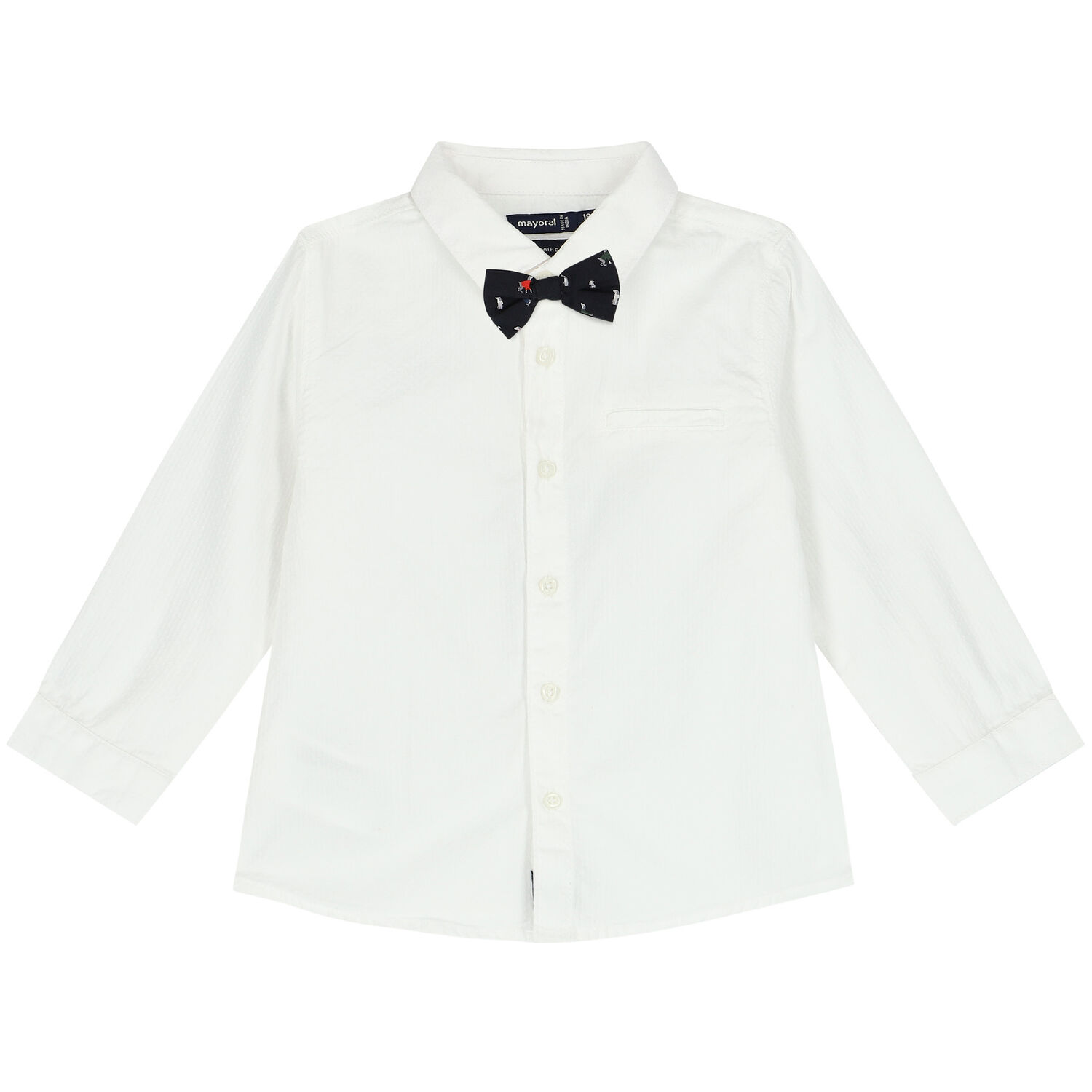 Younger Boys White Shirt & Bow Tie, 1, hi-res
