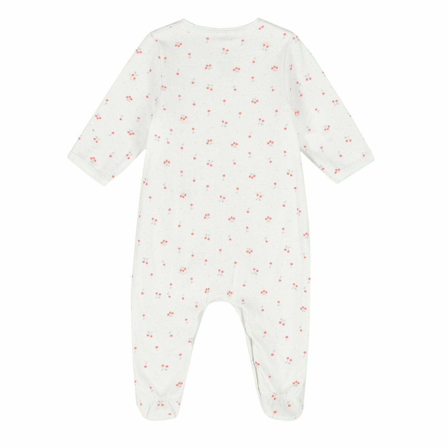Baby Girls White & Pink Cherry Babygrow, 1, hi-res