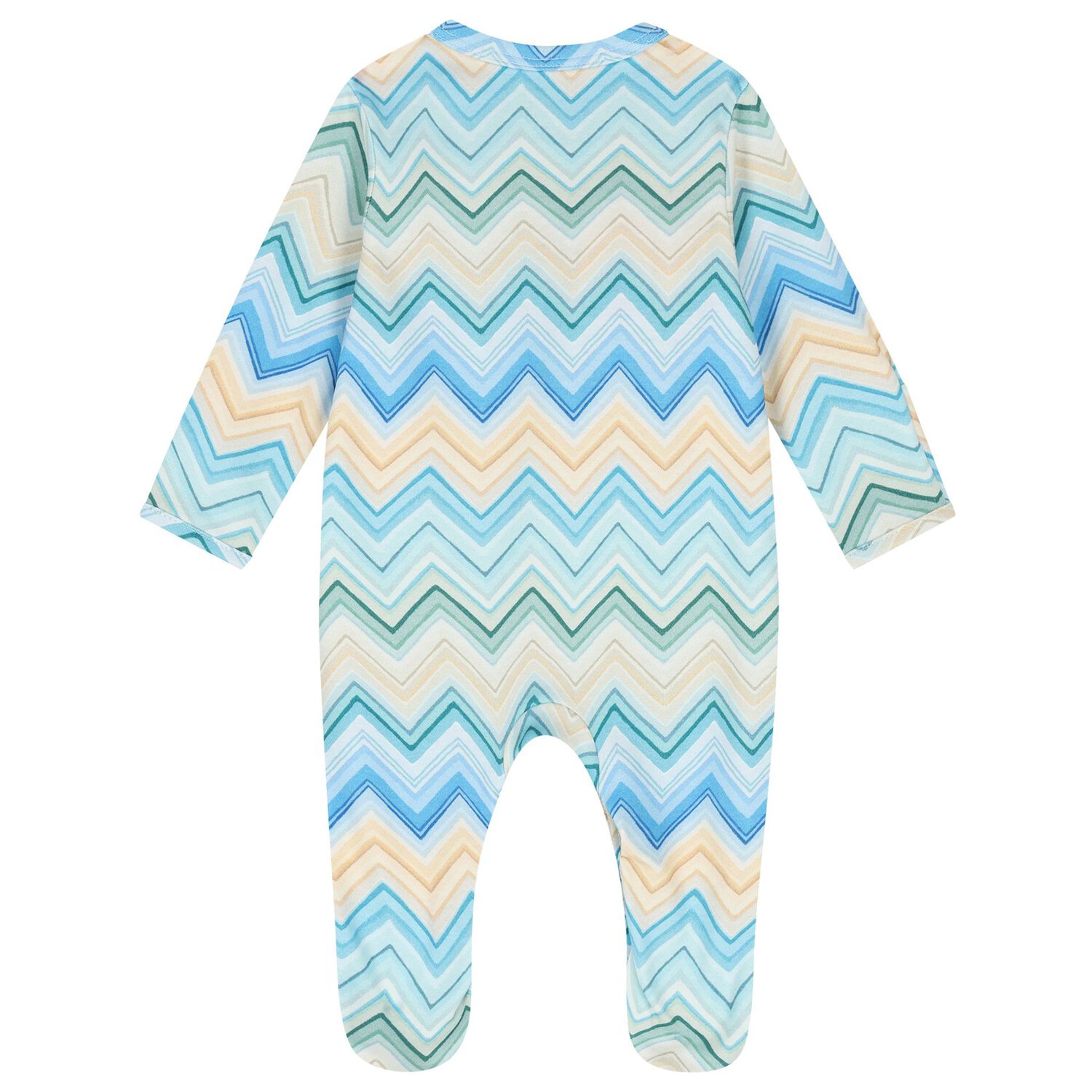 Blue & Yellow Zig Zag Babygrow Set, 2, hi-res