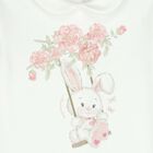 Baby Girls White Rabbit Babygrow, 1, hi-res