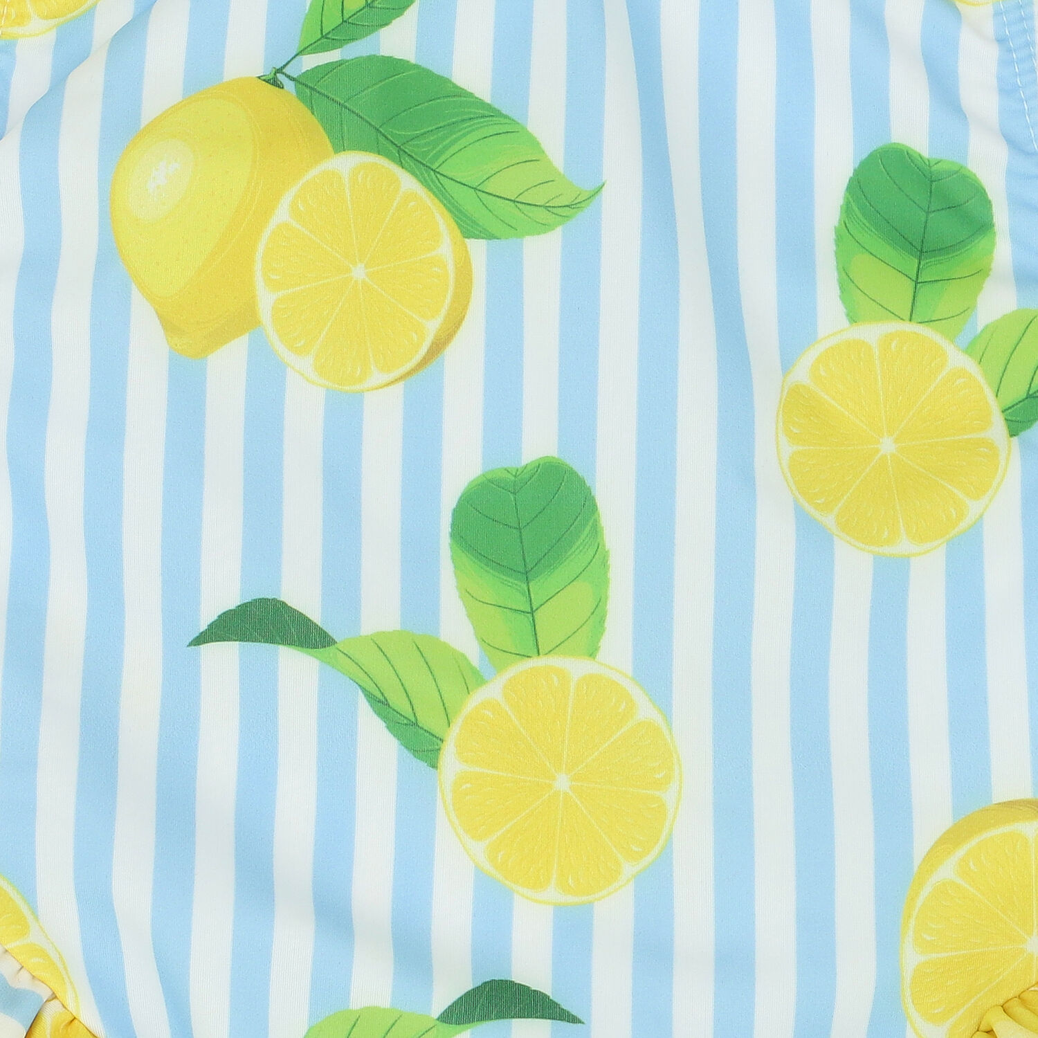 Girls Blue & White Lemon Swimsuit, 1, hi-res