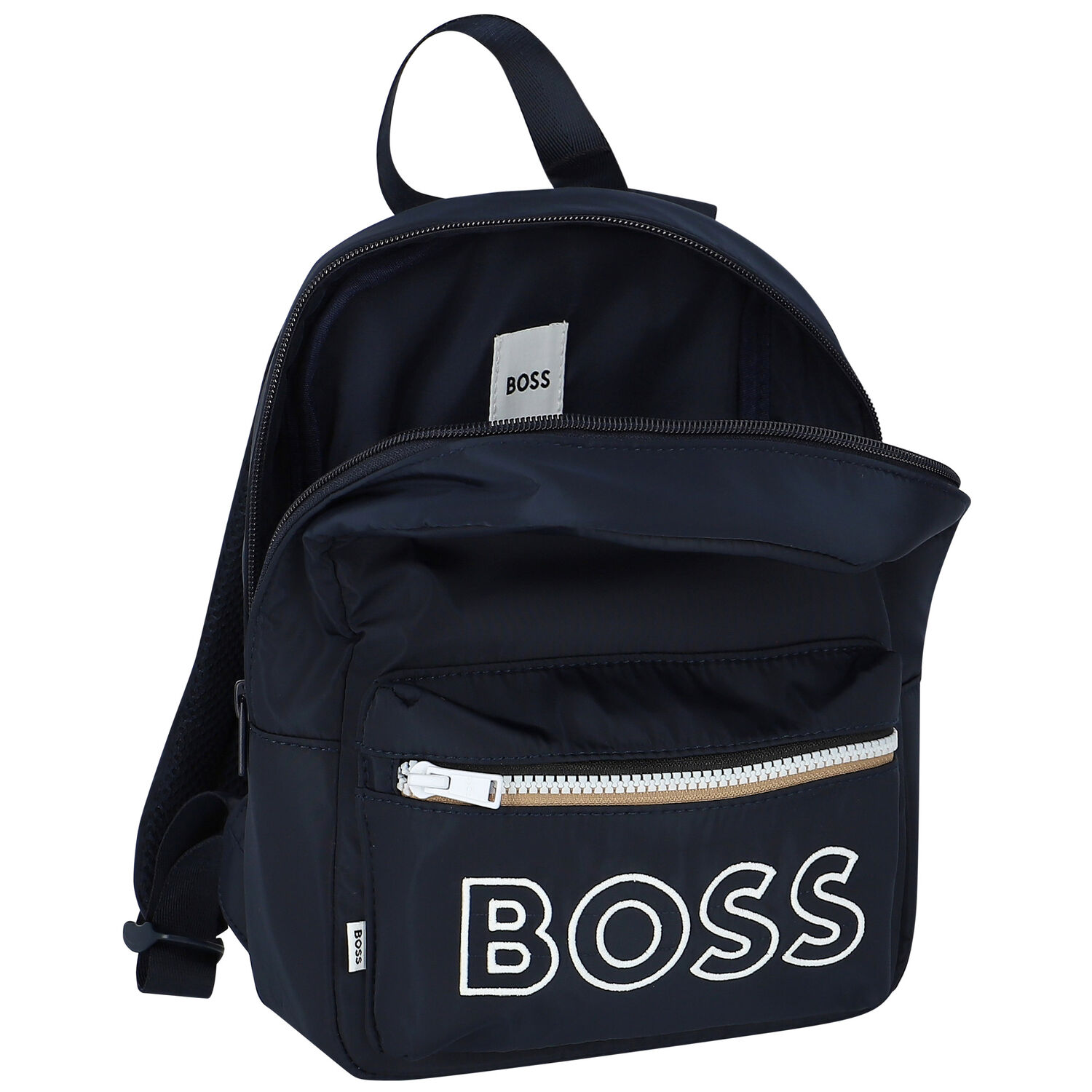 Boys Navy Blue Logo Back Pack, 1, hi-res