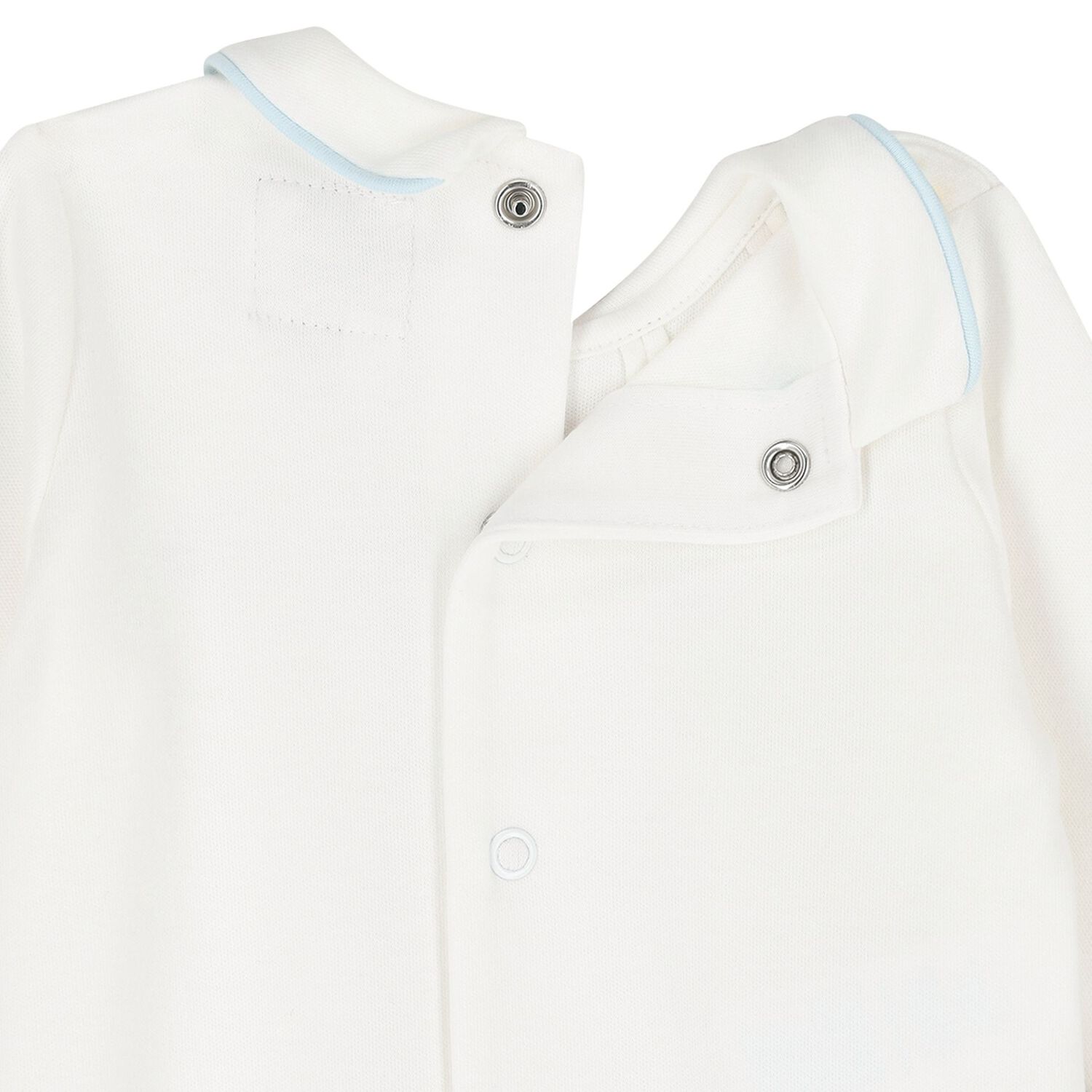 Baby Boys Blue & Ivory Flower Babygrows ( 2-Pack ), 1, hi-res