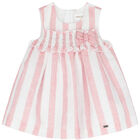 Baby Girls Pink & White Striped Dress Set, 1, hi-res