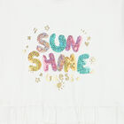 Girls White Logo Sequins Dress, 1, hi-res