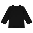 Younger Boys Black Logo Long Sleeve Top, 1, hi-res