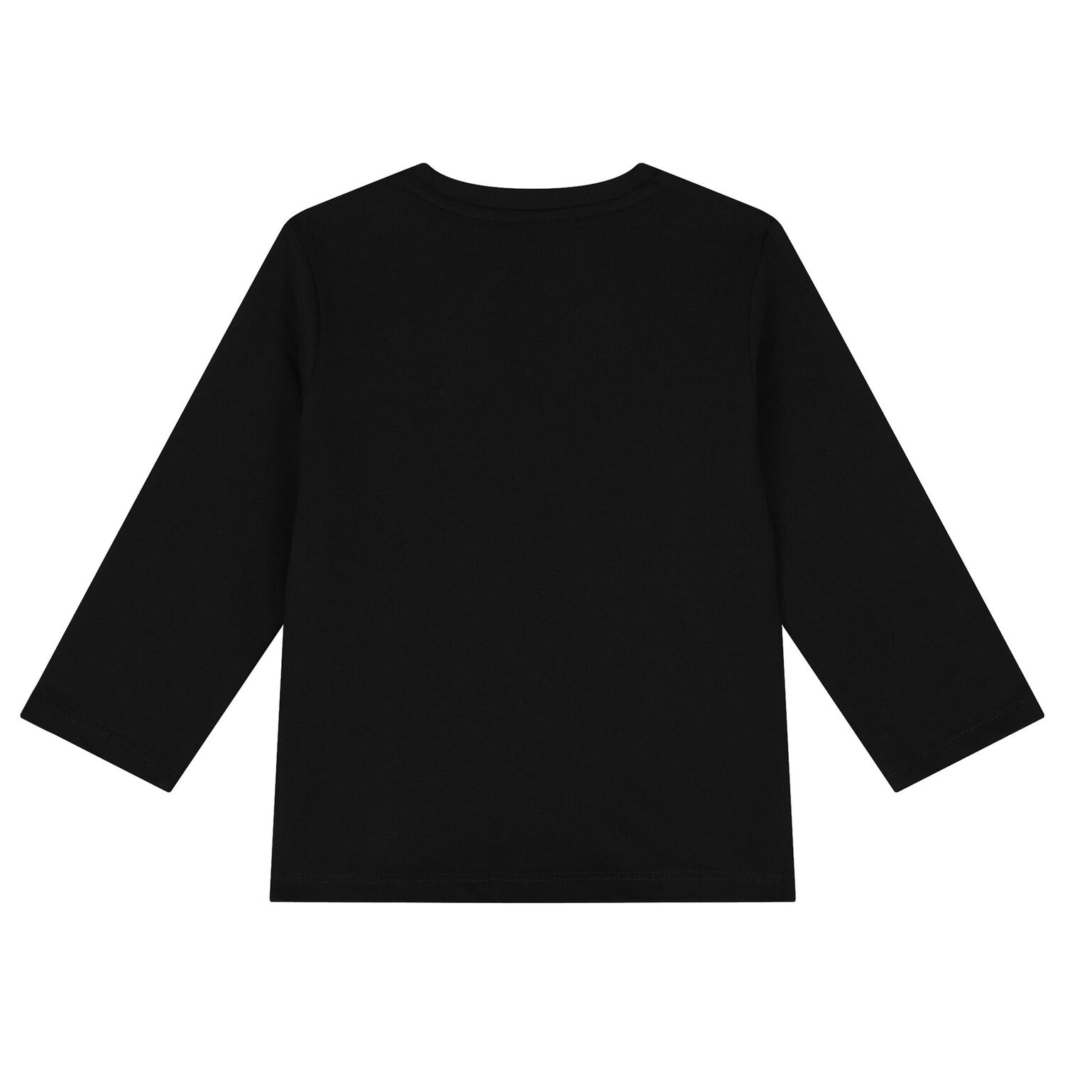 Younger Boys Black Logo Long Sleeve Top, 1, hi-res