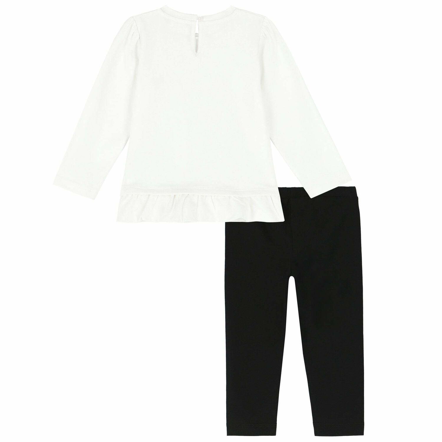 Girls Ivory & Black Leggings Set, 1, hi-res