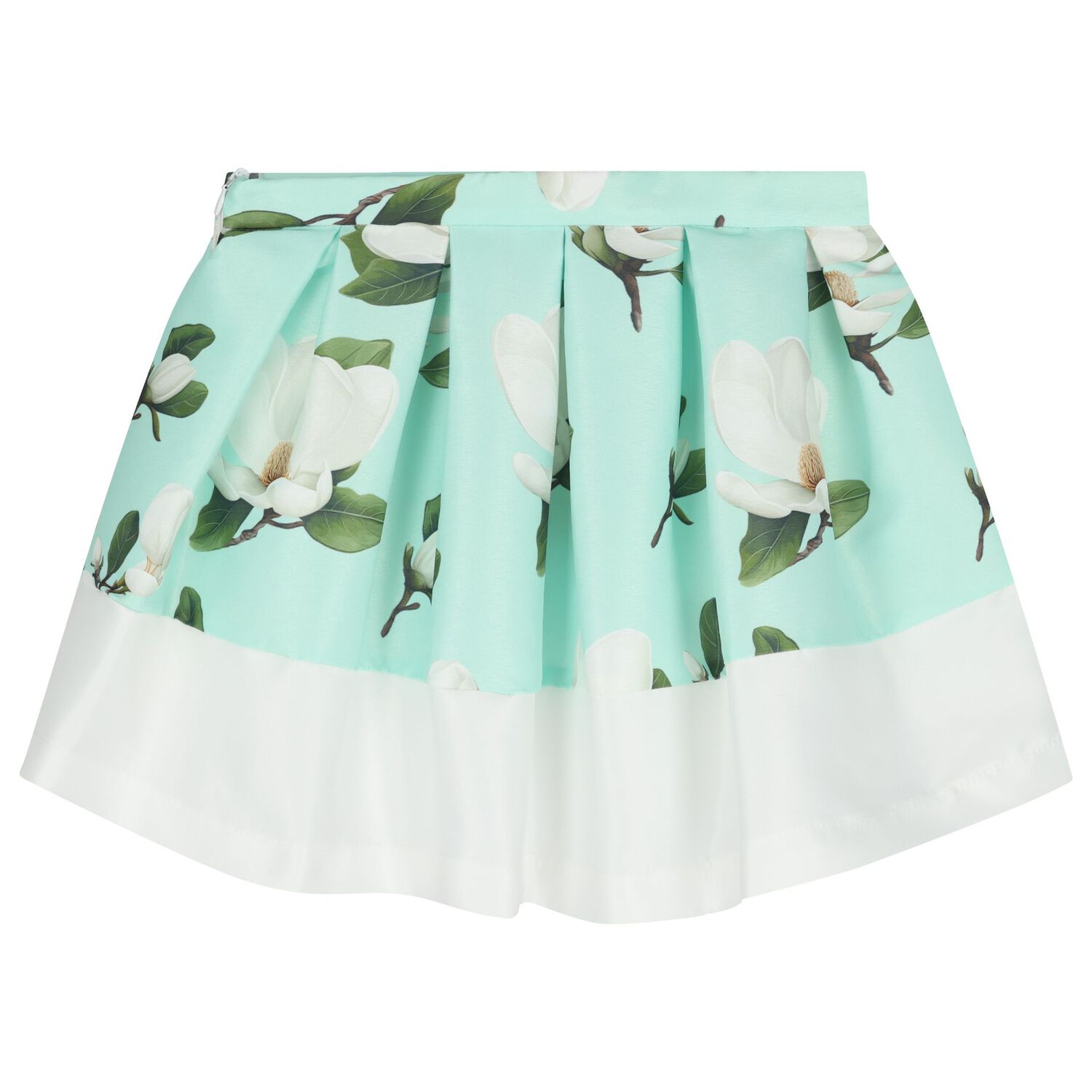 Girls White & Green Floral Skirt Set, 1, hi-res