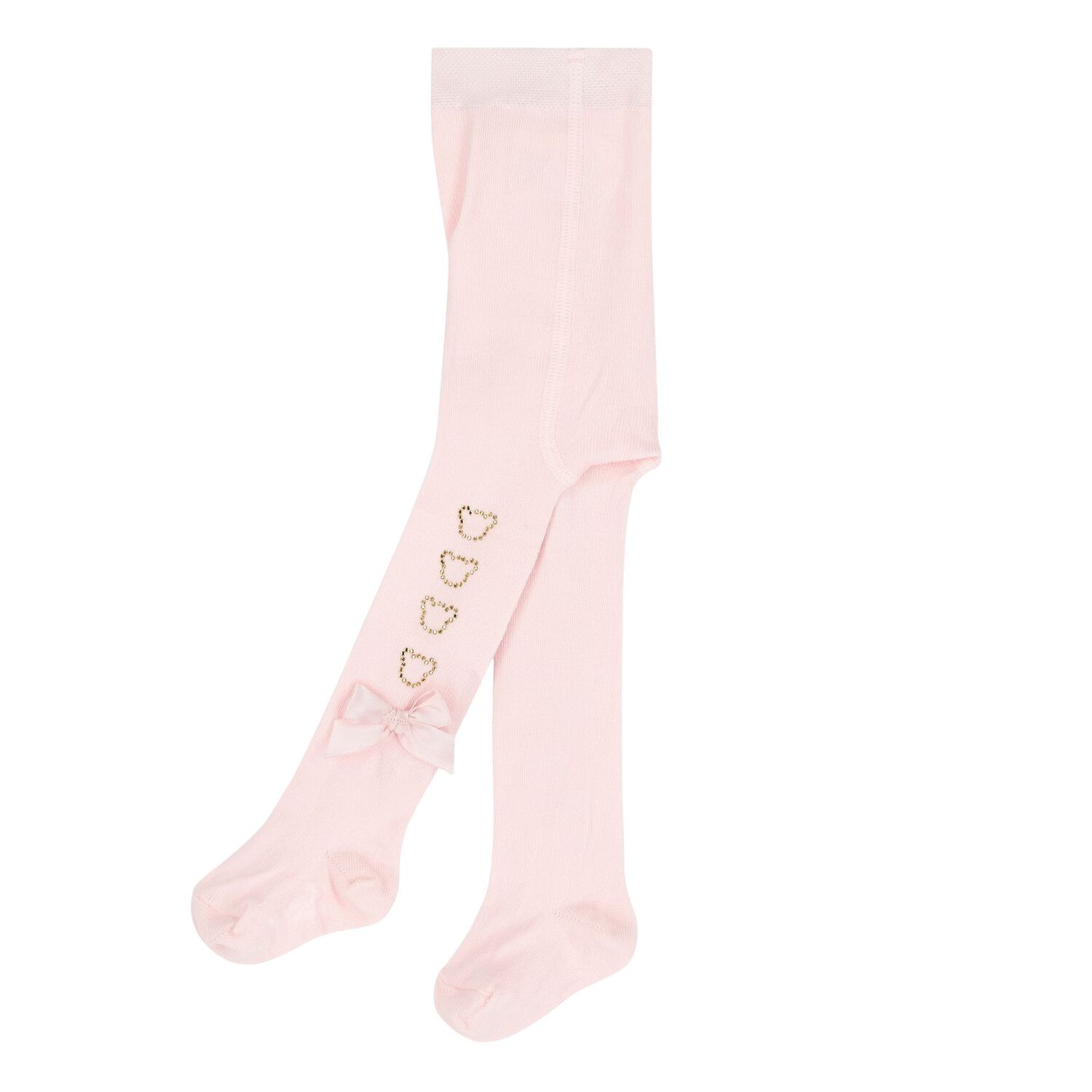 Baby Girls Pink Teddy Bear Tights, 1, hi-res