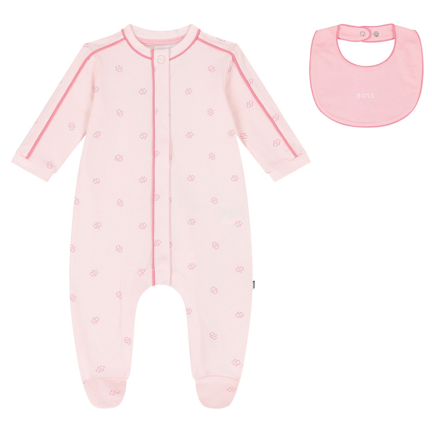 Baby Girls Pink Logo Babygrow Gift Set, 1, hi-res
