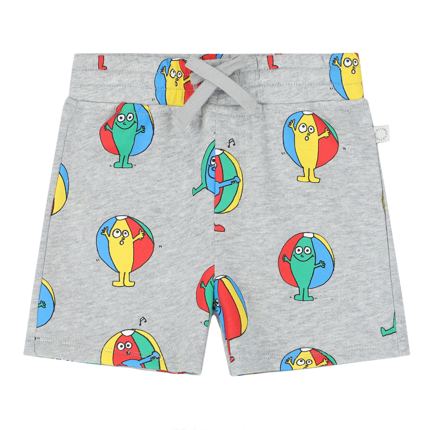 Younger Boys Grey Beach Ball Shorts, 1, hi-res
