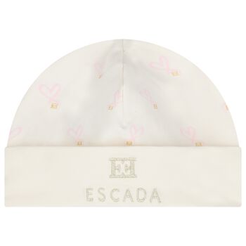 Baby Girls Ivory Heart Logo Hat
