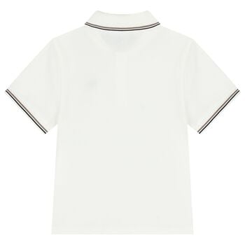 Boys White Logo Polo Shirt 