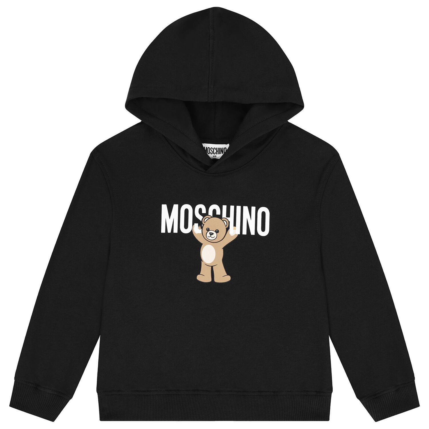 Black Teddy Bear Logo Hooded Top, 3, hi-res