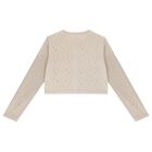 Girls Beige Knitted Cardigan, 1, hi-res