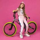 Girls Pink & Navy Logo Joggers, 1, hi-res