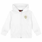 Younger Boys White Logo Zip Up Top, 1, hi-res