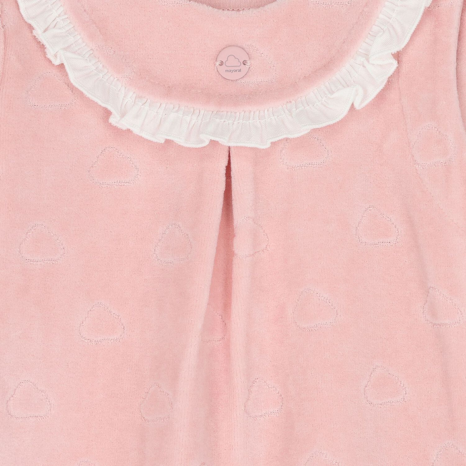 Baby Girls Pink Clouds Babygrow, 1, hi-res