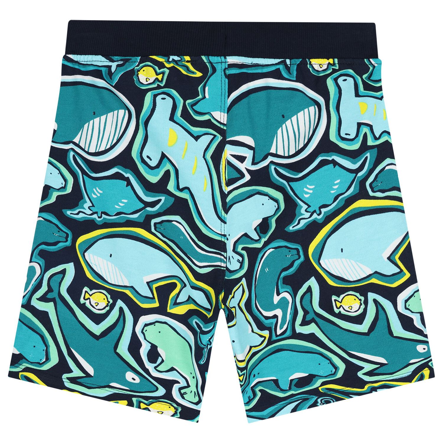 Boys Multi-Coloured Whale Shorts, 1, hi-res
