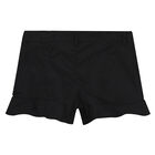 Girls Black Logo Shorts, 1, hi-res
