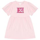 Girls Pink Logo Dress, 1, hi-res