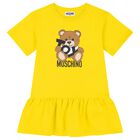 Girls Yellow Teddy Bear Logo Dress, 5, hi-res