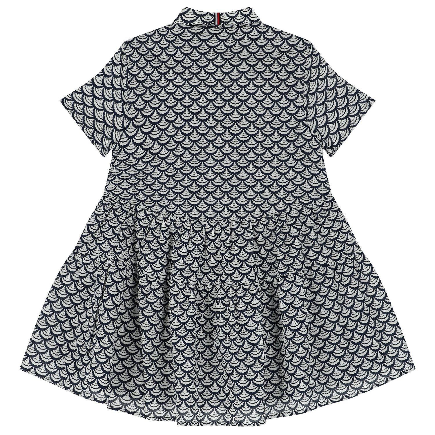 Girls Navy Blue & Ivory Logo Dress, 1, hi-res