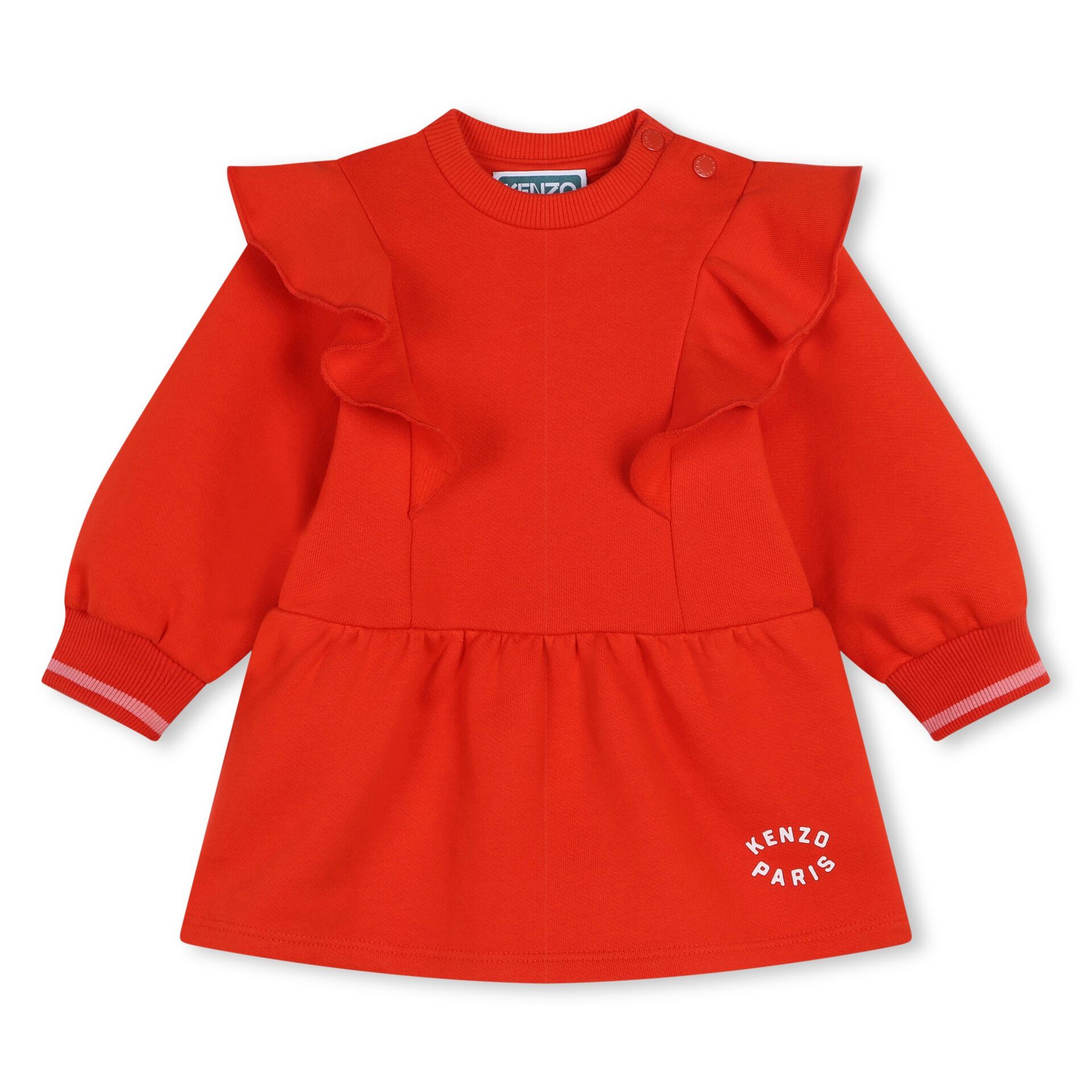 KENZO KIDS Younger Girls Red Logo Sweatshirt Dress Junior Couture UK