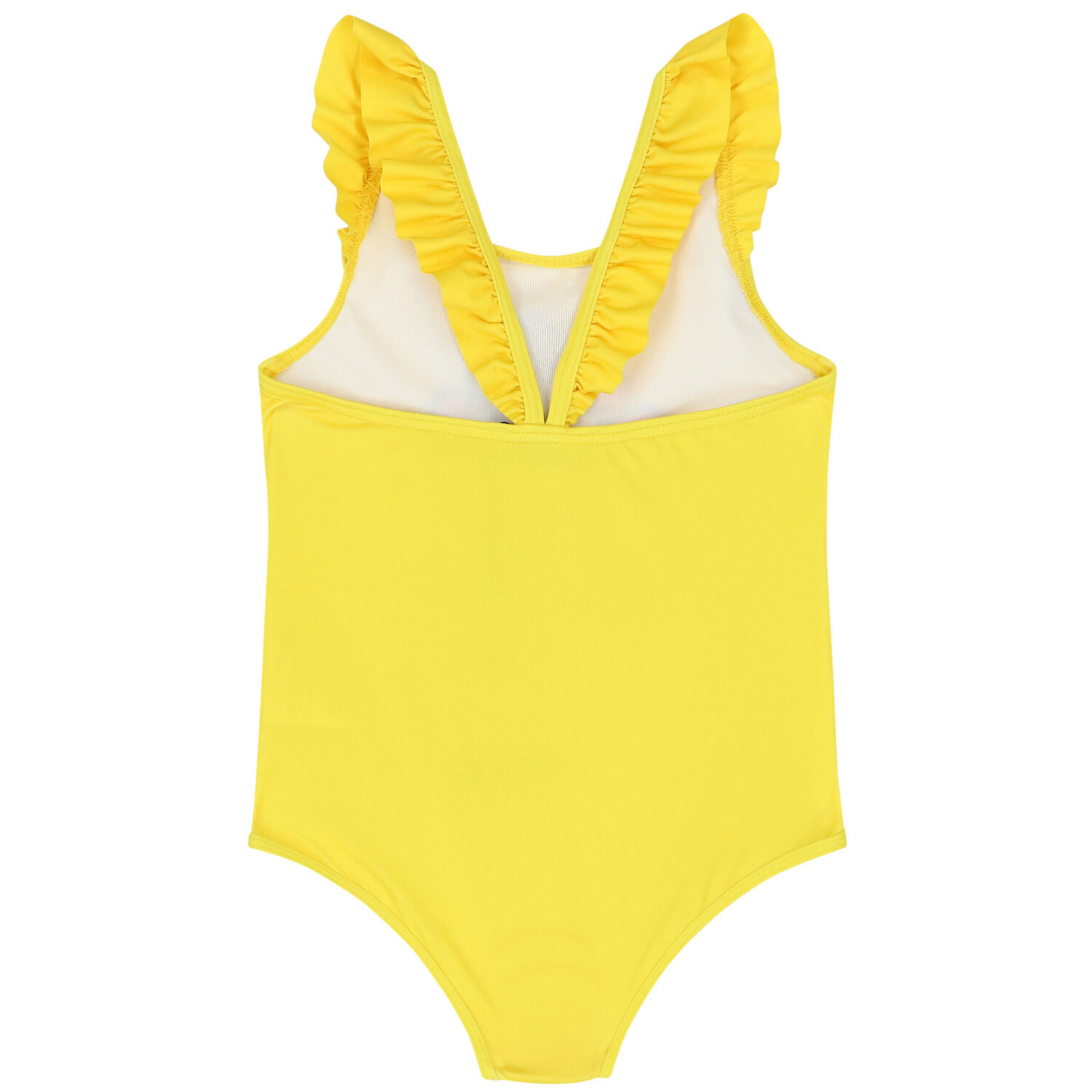 Younger Girls Yellow Teddy Bear Logo Swimsuit, 1, hi-res
