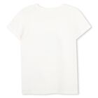 Girls Ivory Embellished Logo T-Shirt, 1, hi-res