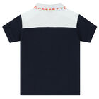 Boys Navy Blue Logo Polo Shirt, 1, hi-res