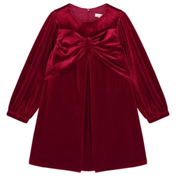 Girls Red Bow Dress