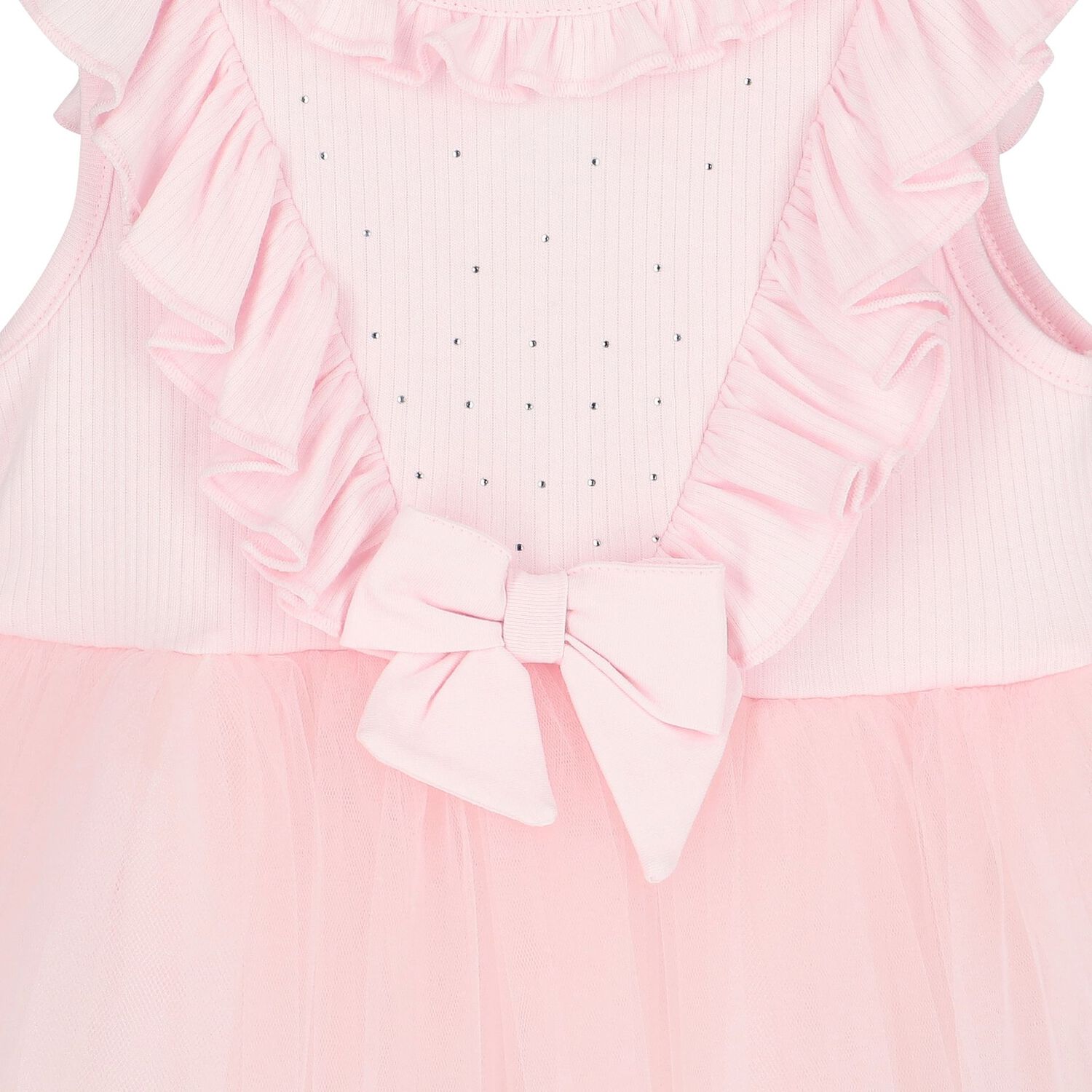 Girls Pink Embellished Tulle Dress Set, 1, hi-res