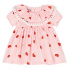 Baby Girls Pink Heart Dress, 1, hi-res