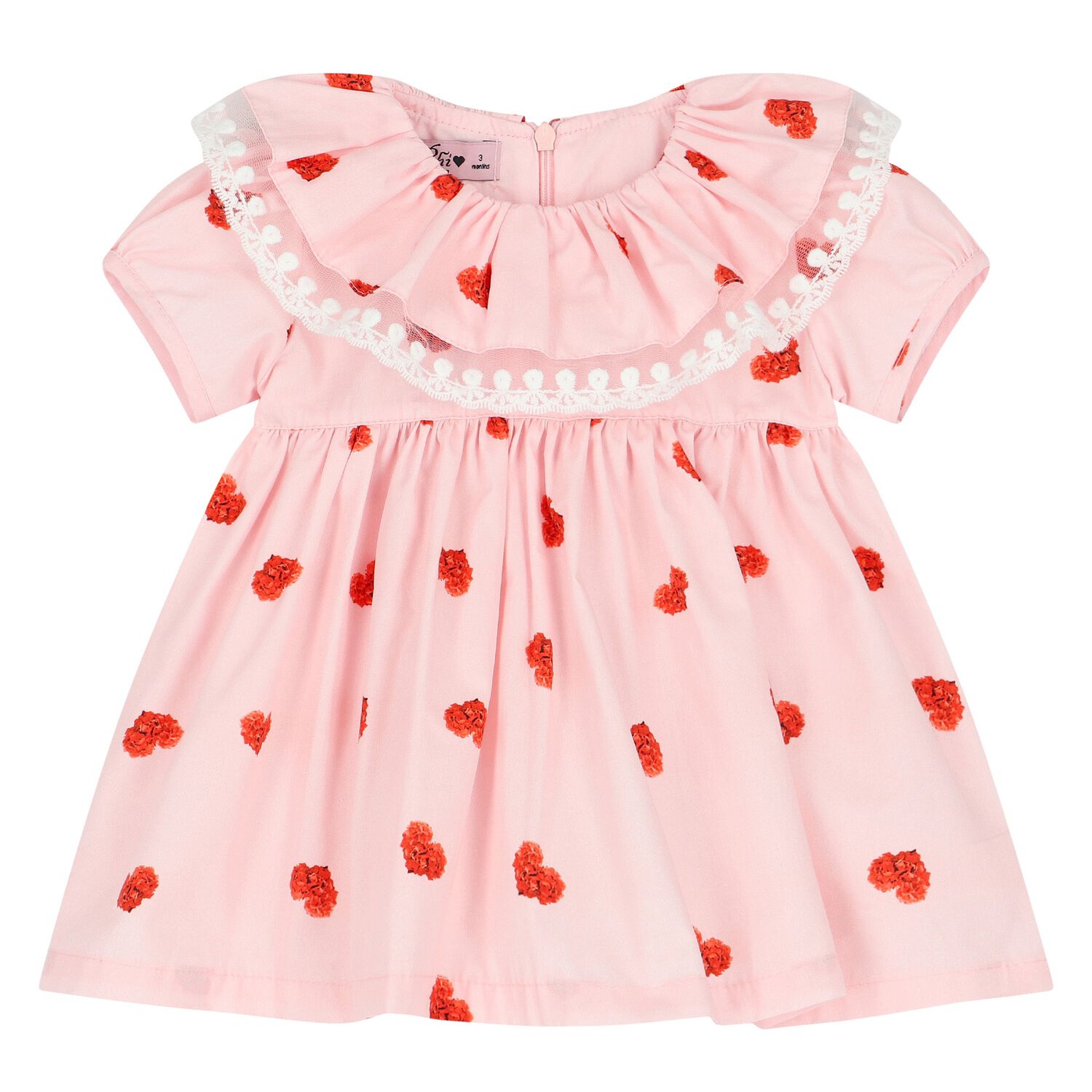 Baby Girls Pink Heart Dress, 1, hi-res image number null