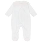 Baby Girls White & Pink Bunny Babygrow, 2, hi-res