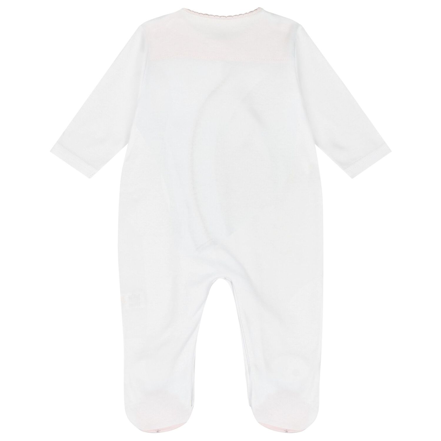 Baby Girls White & Pink Bunny Babygrow, 2, hi-res