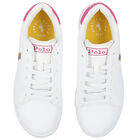 Girls White Logo Trainers, 1, hi-res