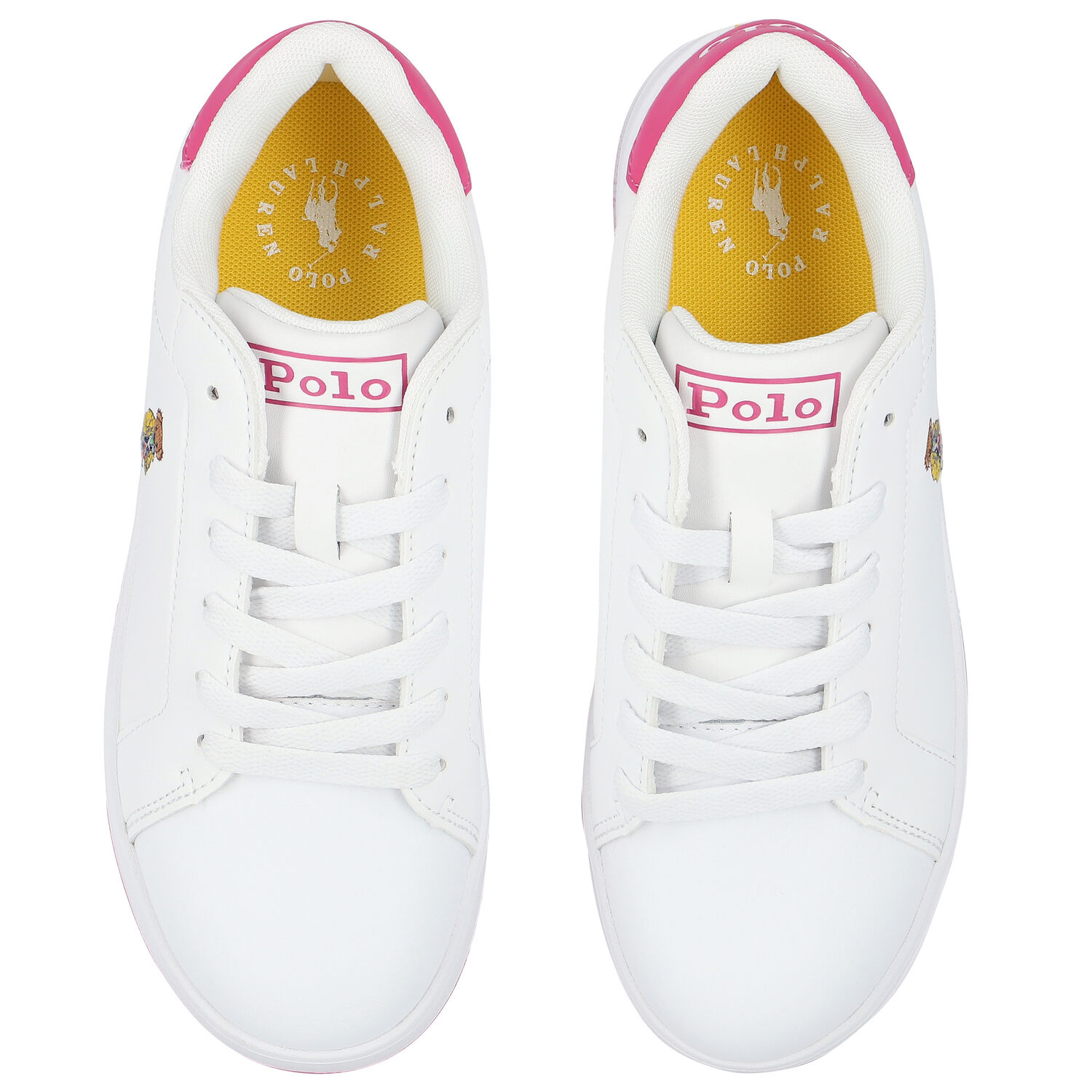 Girls White Logo Trainers, 1, hi-res